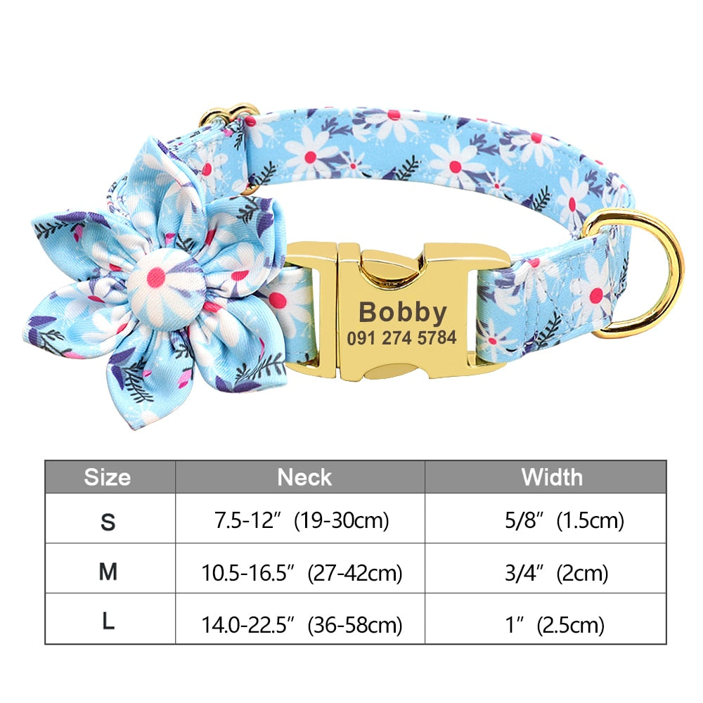 Fashion Printed Dog Collar Personalized Nylon Dog Collar Custom Pet Puppy Cat Collars Engraved ID Tag Collars Dog Accessories