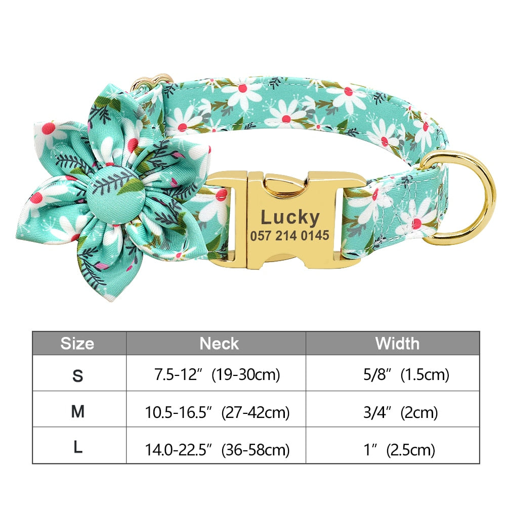 Fashion Printed Dog Collar Personalized Nylon Dog Collar Custom Pet Puppy Cat Collars Engraved ID Tag Collars Dog Accessories