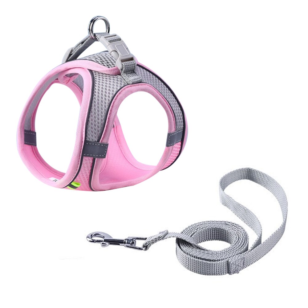 Dog Harness Clothes Vest Chest Strap Cat Collars Rope Small Dogs Reflective Breathable Adjustable Outdoor Walking Pet Supplies